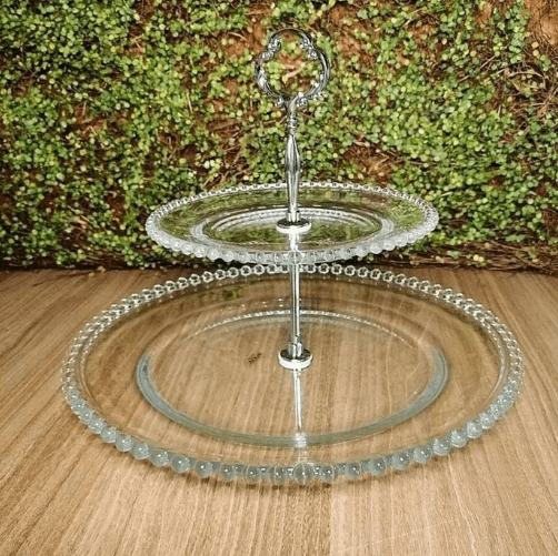 Image de SERVITEUR EN VERRE CRISTAL 1 ER NIVEAU 31CM ET 12EME NIVEAU 9 CM - Unbranded