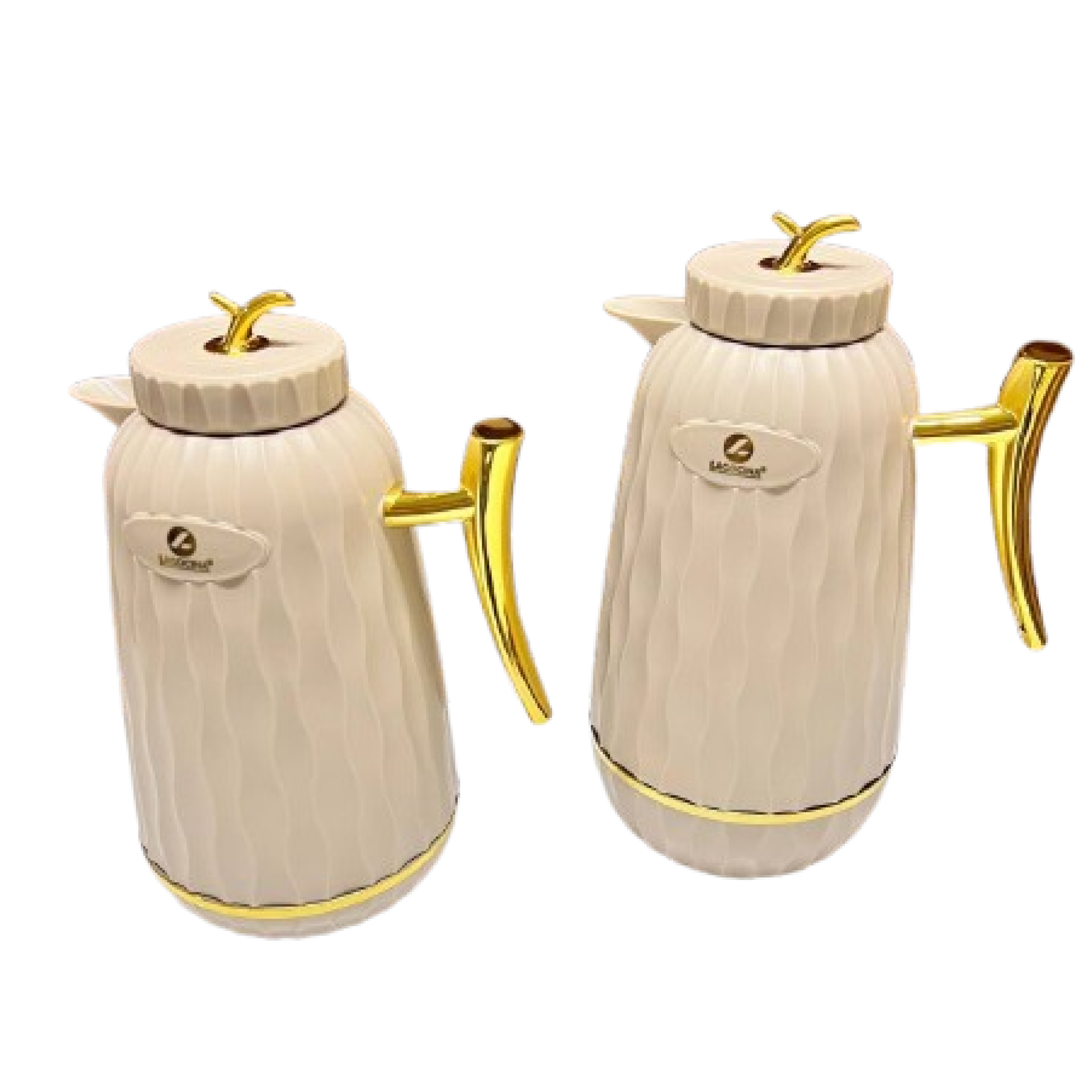 Image de Set de 2 bouteilles isothermes, design élégant -  noir et beige - Unbranded