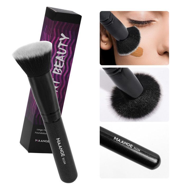 Image de Single foundation brush-black handle black tube - Unbranded