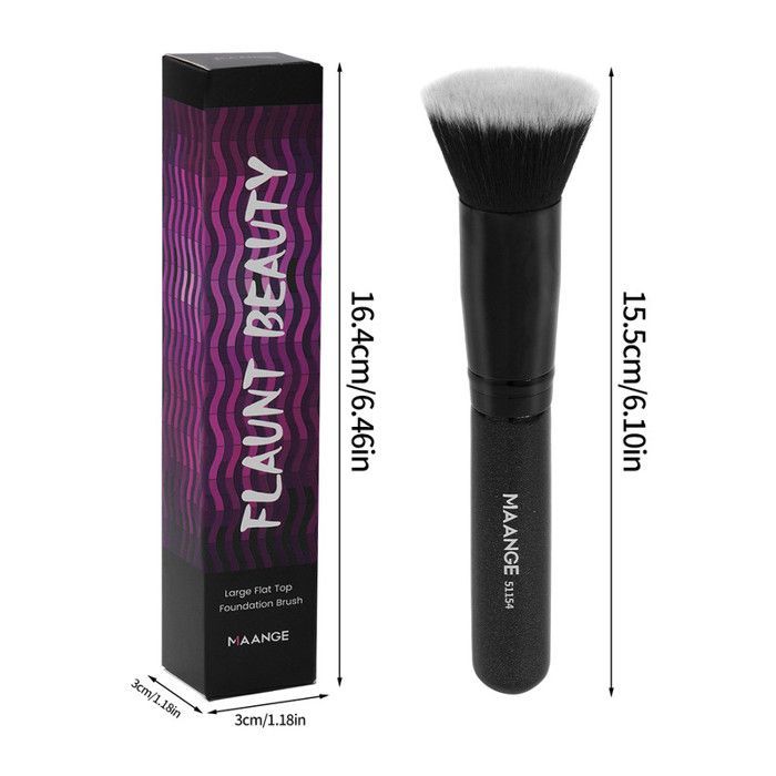 Image de Single foundation brush-black handle black tube - Unbranded