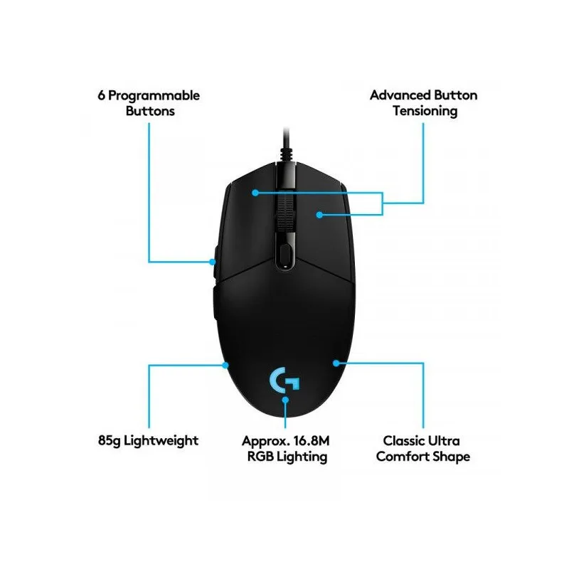 Image de Souris Gaming Logitech G102 LIGHTSYNC Black - Unbranded