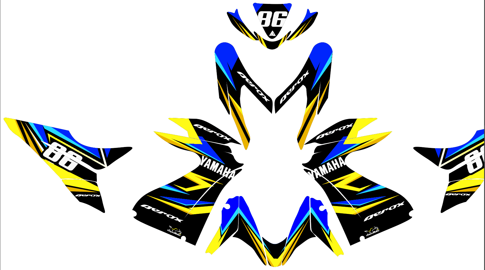 Image de STIKERS AEROX MBK BLEU - Unbranded