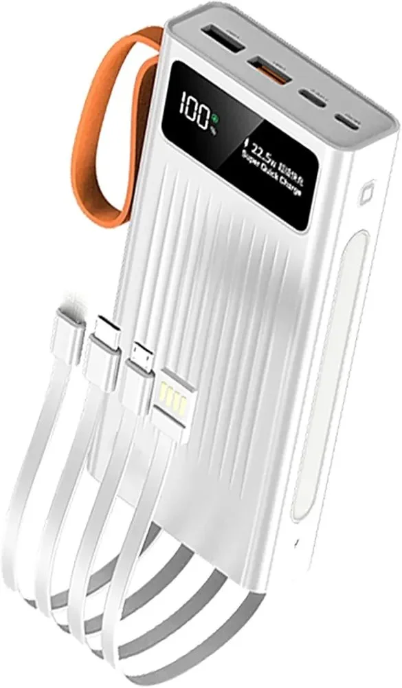 Image de SUNPIN Power Bank Rapide Powerbank pour Gilet Chauffant Veste Batterie Haute Capacité pour Téléphone Portable avec 4 Câbles Lampe De Poche,Blanc,20000mAh - Unbranded