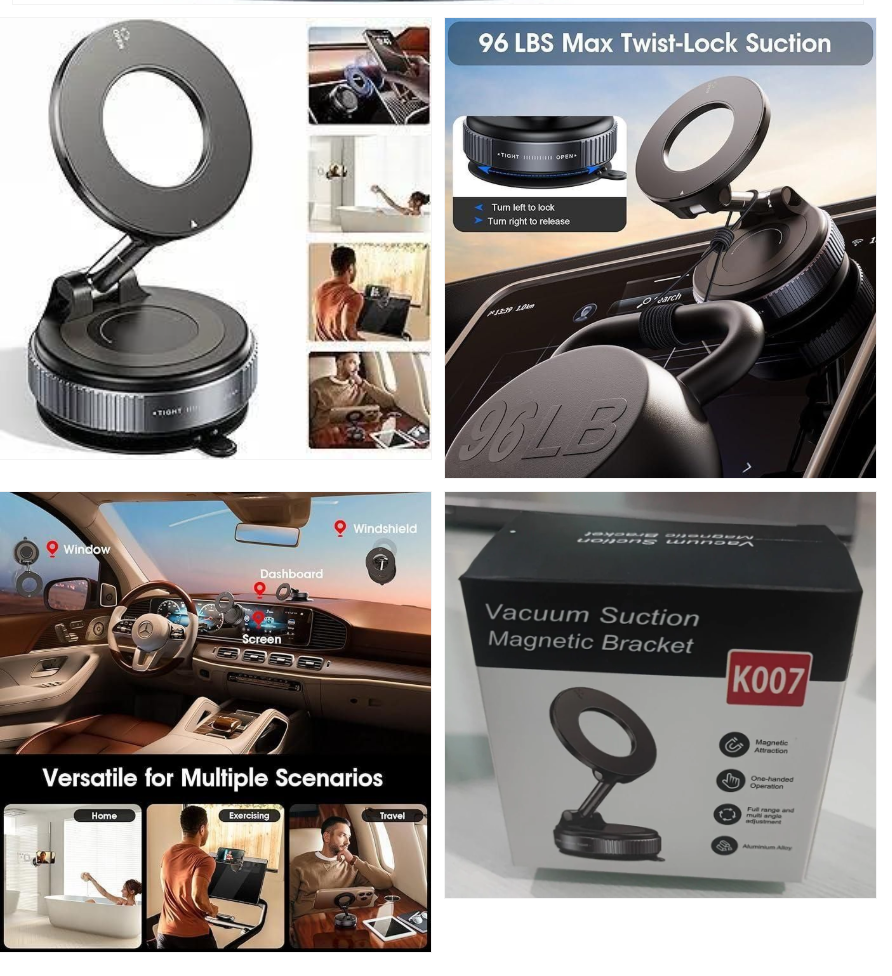 Support de Téléphone Magnétique Pliable Rotatif à 360° Degrés Pour Tableau de Bord de Voiture