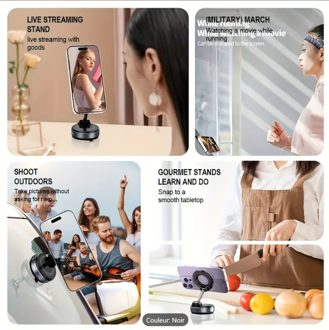 Image de Support de Téléphone Magnétique Pliable Rotatif à 360° Degrés Pour Tableau de Bord de Voiture