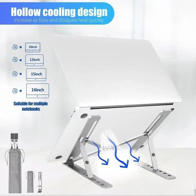 Image de Support pliable pour ordinateur Portable Mac et PC, en Aluminium, Support Antidérapant - Unbranded