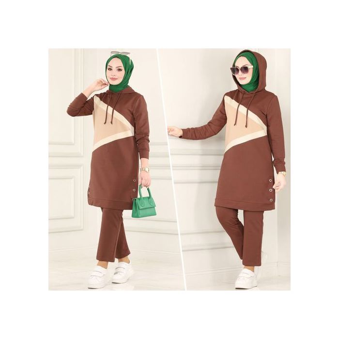 Image de Survêtement 2 Pièces Ensemble Jogging Hoodies Femmes Ref 61 - Marron - Unbranded