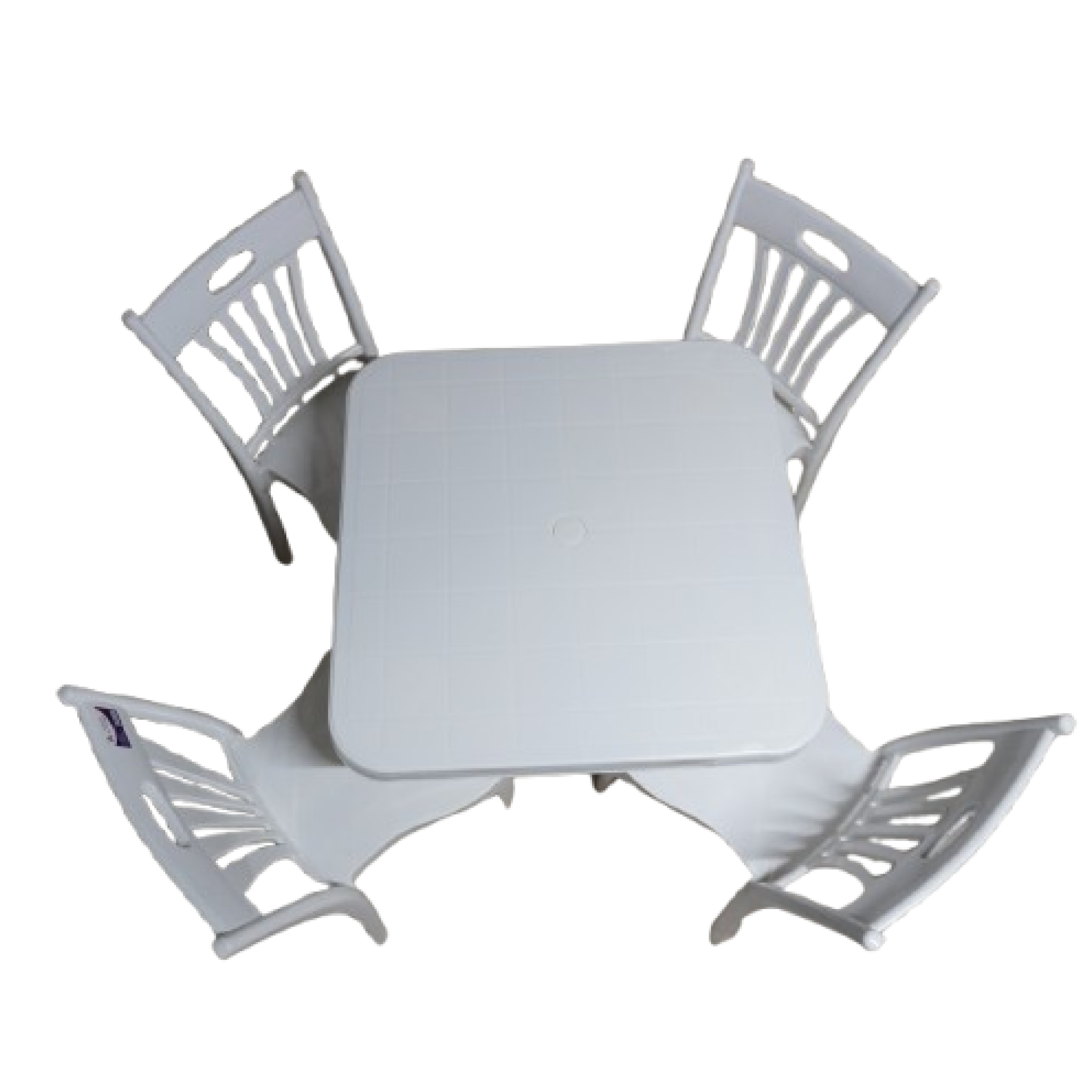 Image de Table carrée de jardin en plastique avec 4 chaises - Unbranded