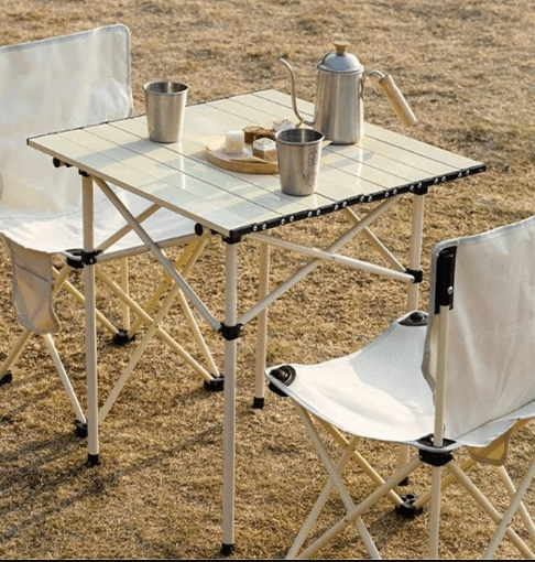 Image de Table de camping pliable - Polyvalente - Beige - 53x51x50 cm - Mixte - Adulte - Unbranded