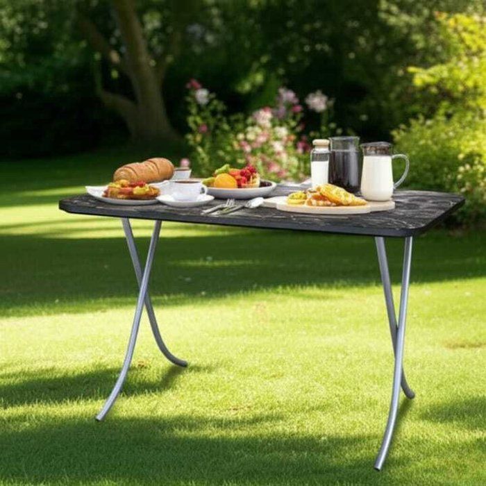 Image de Table pliante GM au design marbre noir – Élégance moderne 70/120m - Unbranded