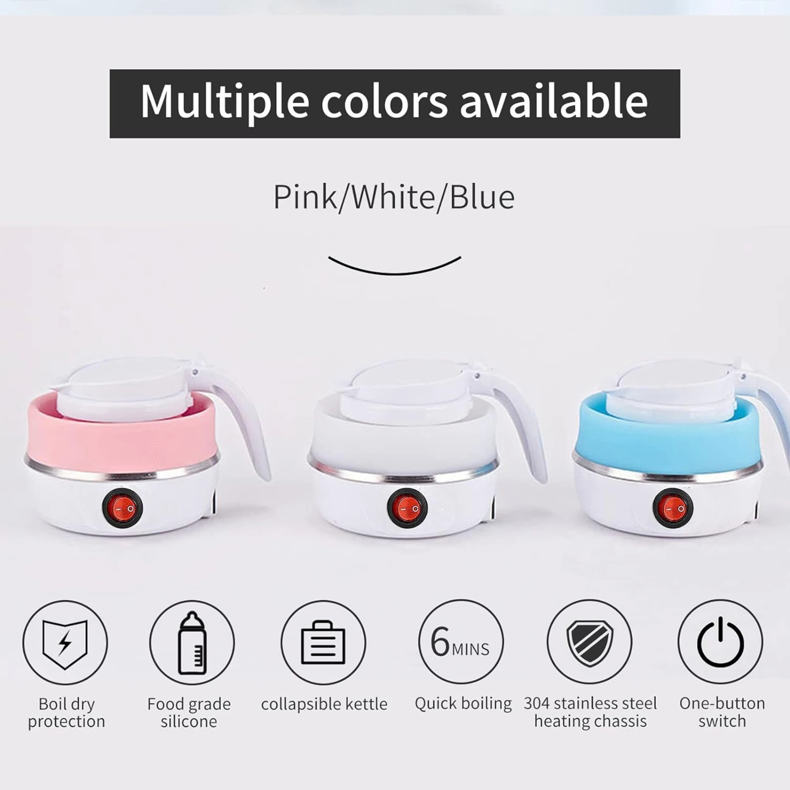 Image de Théière Pliable Électrique avec Protection Contre la Surchauffe et Filtre Intégré - Unbranded