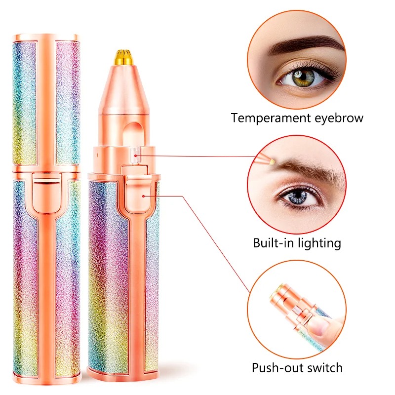 Image de Tondeuse à Sourcils Électrique 2 en 1, Épilateur Indolore, Portable pour Maquillage. - Unbranded