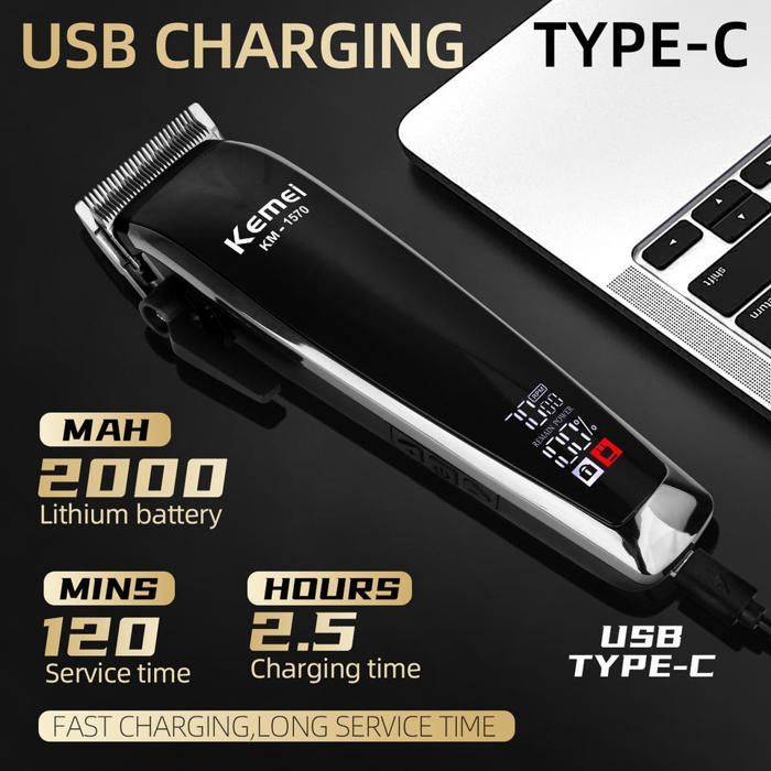 Image de Tondeuses À Cheveux Électriques Sans Fil Tondeuse À Cheveux pour Hommes KM-1570 - Unbranded