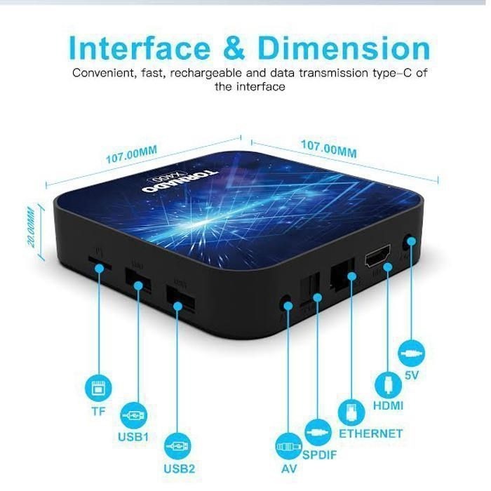 Image de TV Box Tornado X400 Android 15 4K 4/32GB RAM/ ROM Wifi 2.4/5 RJ45 BT - Unbranded