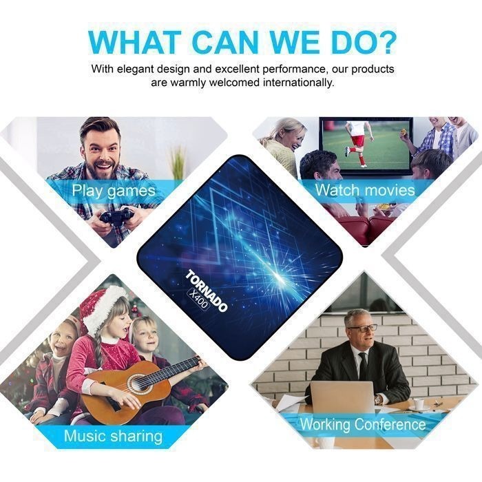 Image de TV Box Tornado X400 Android 15 4K 4/32GB RAM/ ROM Wifi 2.4/5 RJ45 BT - Unbranded