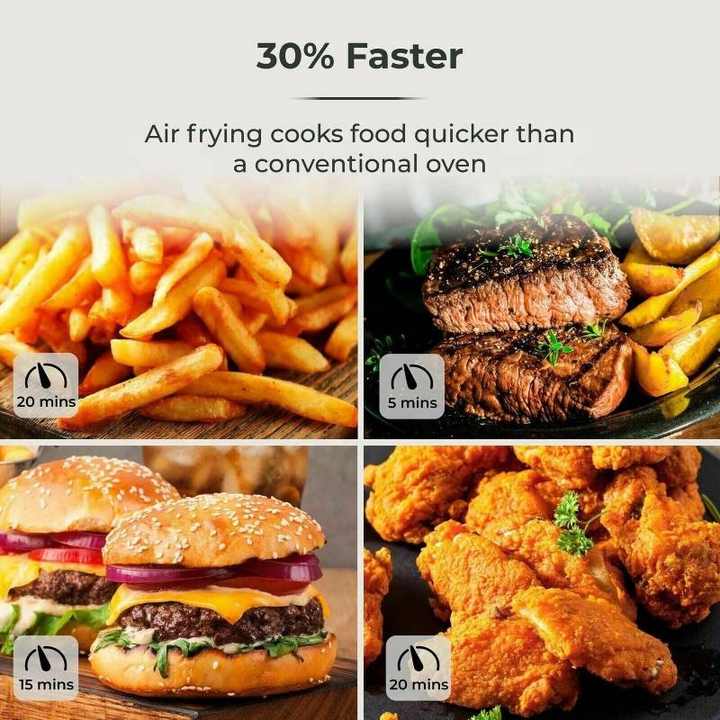 Image de Venezia Friteuse électrique à air friteuse sans huile XXL 8 litres friteuse air fryer écran tactile LED - Unbranded