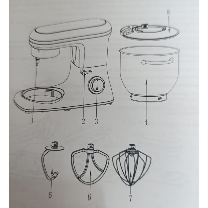 Image de Venezia Robot de Cuisine, pétrin multifonctions STAND MIXER - 7L 1900 W - Unbranded