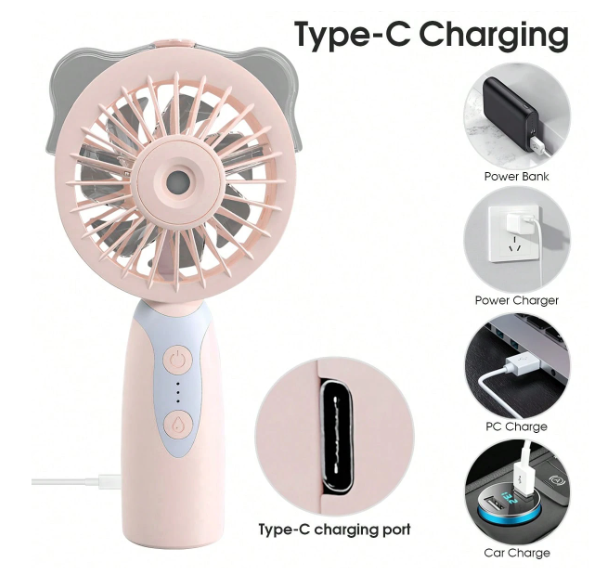 Image de Ventilateur Portable à vaporisation dVentilateur Portable à vaporisation d'air rechargeable par USB'air rechargeable par USB