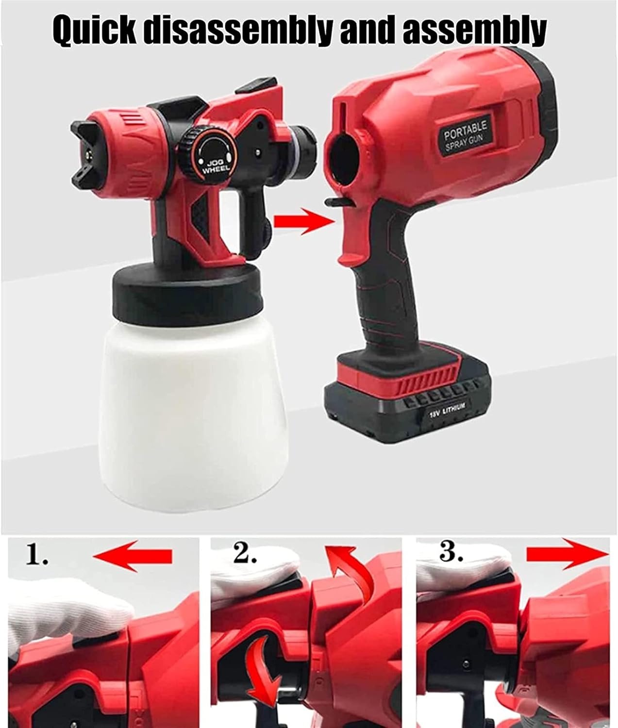 Image de XINGDONG Pulvérisateur de Peinture, Pistolet électrique 3 Modes de pulvérisation 550W Advanced Pulvérisateur de pulvérisateur de pulvérisateur à Main 800 ML Récipient Amovible Polyvalent - Unbranded