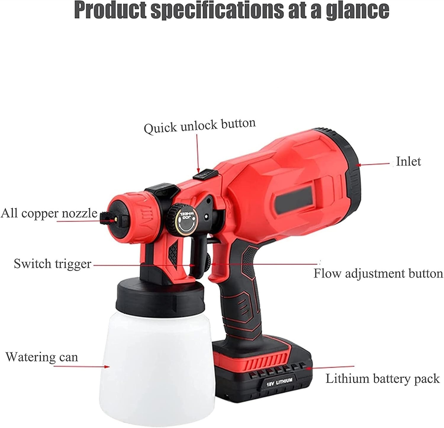 Image de XINGDONG Pulvérisateur de Peinture, Pistolet électrique 3 Modes de pulvérisation 550W Advanced Pulvérisateur de pulvérisateur de pulvérisateur à Main 800 ML Récipient Amovible Polyvalent - Unbranded