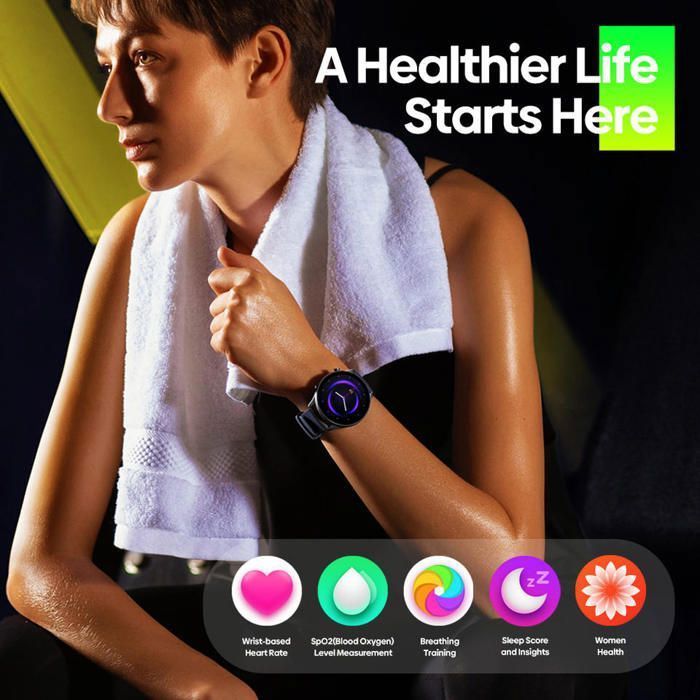Image de Zeblaze Btalk 2 Lite montre intelligente grand écran HD 1.39 pouces appels téléphoniques Bluetooth 24H - Bleu - Unbranded