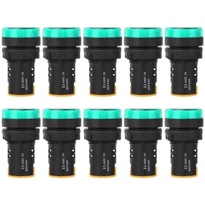 Image de 10Pcs Voyant Led Lumineux Vert 220V Ad16-22D/S(vert) - Unbranded