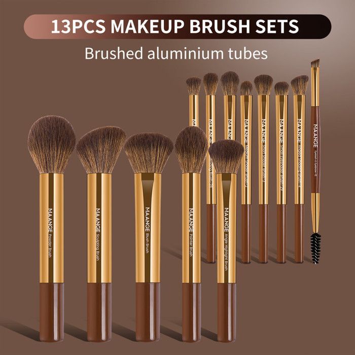 Image de 13pcs Make-up brush-coffee gold - Unbranded