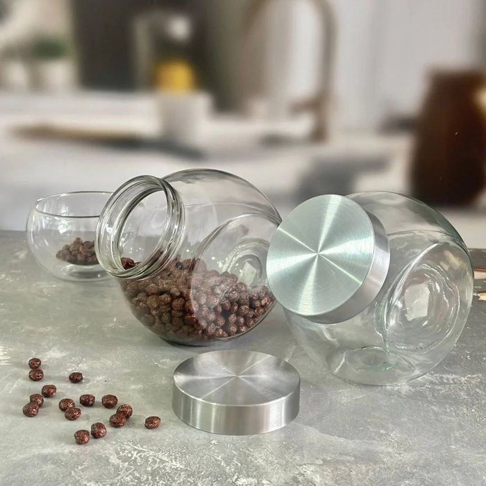 Image de 3 Pots Conservation 250ML Chacune Verre Bocaux Jar avec Acier Inoxydable - Unbranded