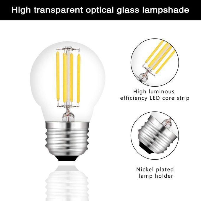Image de 4 Ampoules G45 LED 4W filament Blanc Chaud 2700K (lumières jaune) - Unbranded