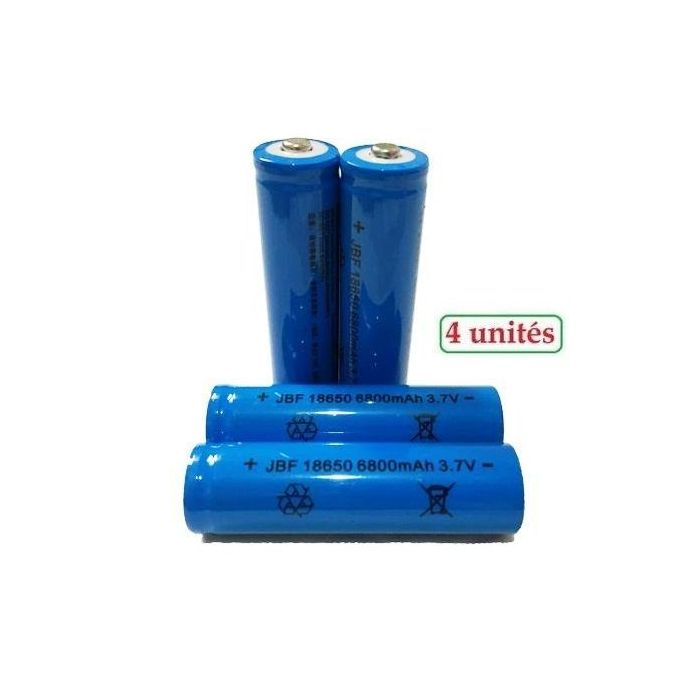 Image de 4 piles Li-ion rechargeable // JBF 18650 6800 mah -sans embalage - Unbranded