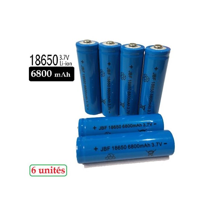 Image de 6 batteries 3.7V 18650 Li-ion rechargeables 6800 mah -sans emballage - Unbranded