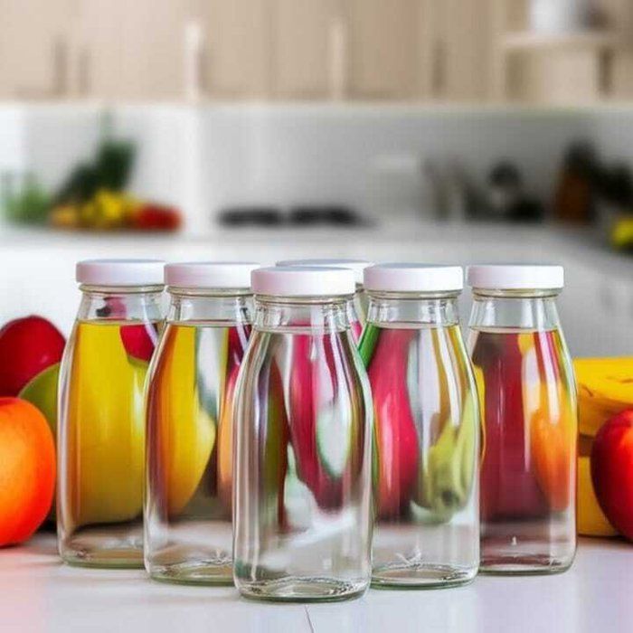 Image de 6 mini Bouteilles en verre – Élégantes &amp; Pratiques 200 ml-pour jus -stockage epices-jares - Unbranded