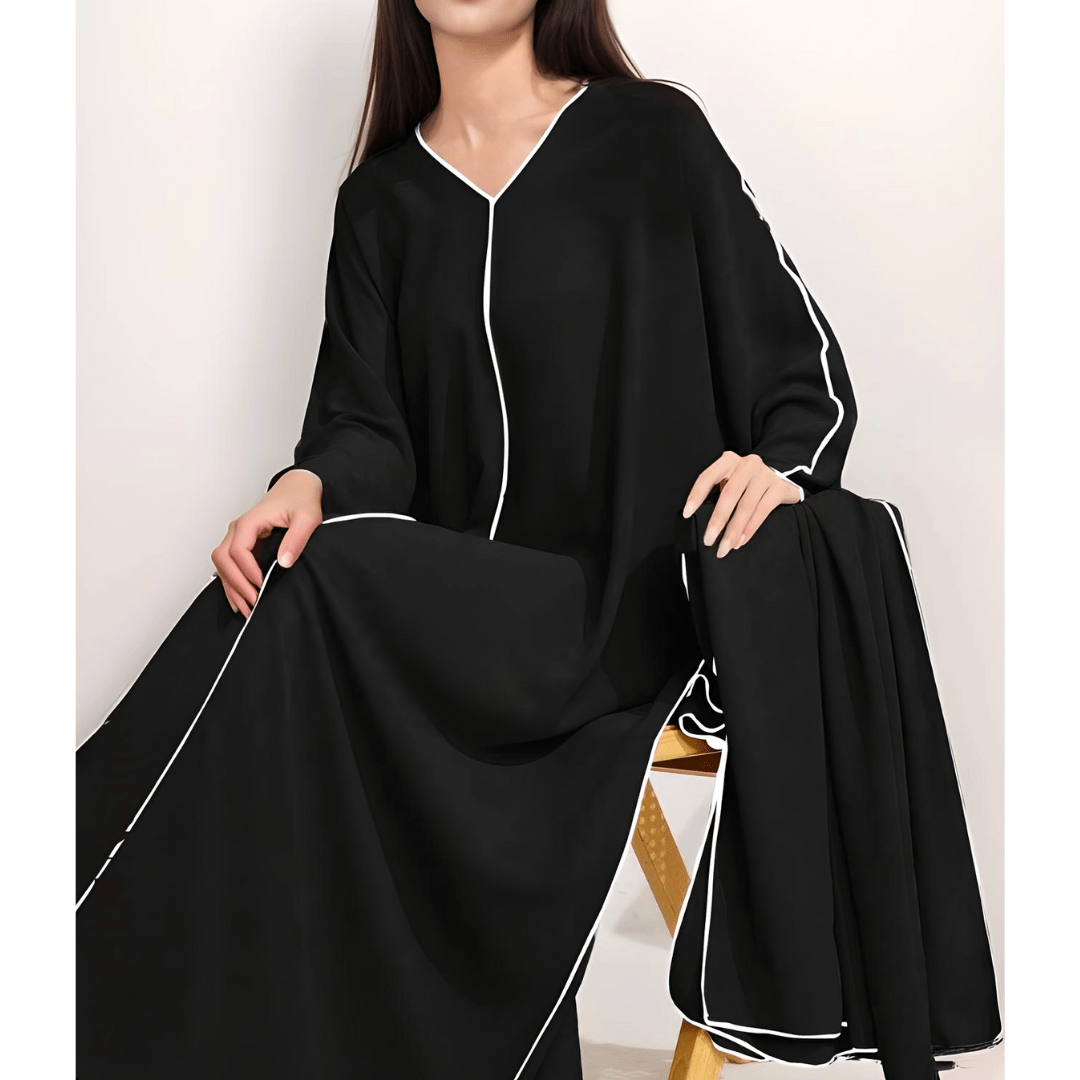 Abaya élégante en crêpe