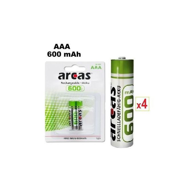 Image de Arcas 4 Piles AAA - Rechargeables 600MAH - Unbranded
