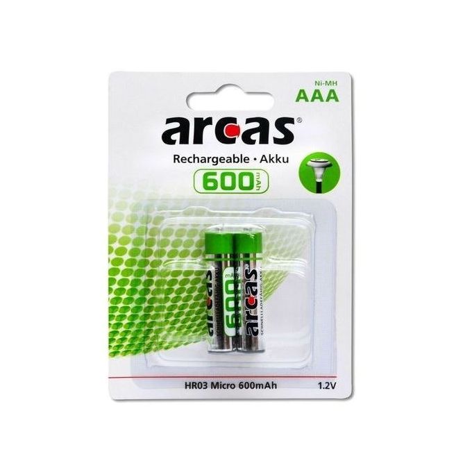 Image de Arcas Blister 2 unités // Batteries E-chargeables 600 mAh // Piles AAA - Unbranded