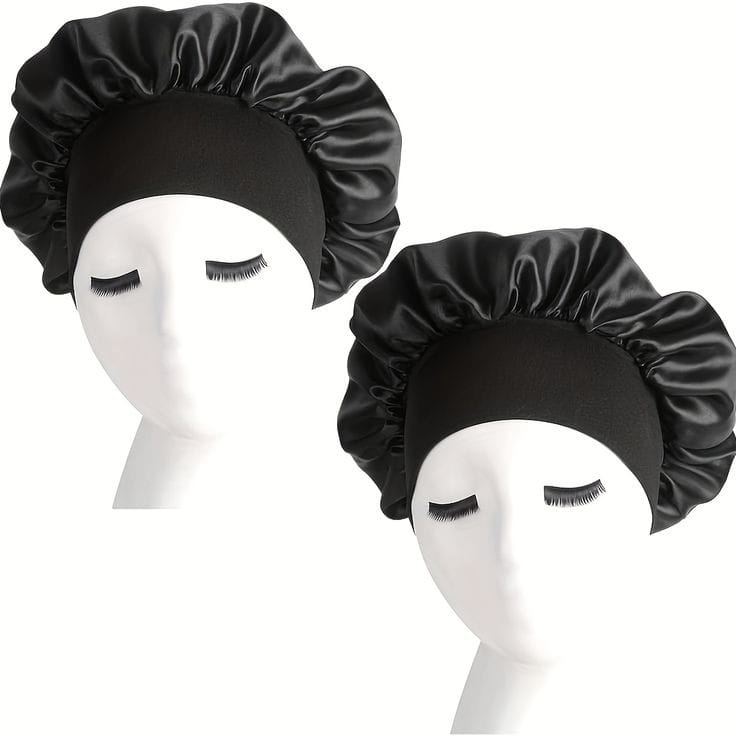 Image de Bonnet de Nuit en Satin Élastique pour Femme - Unbranded