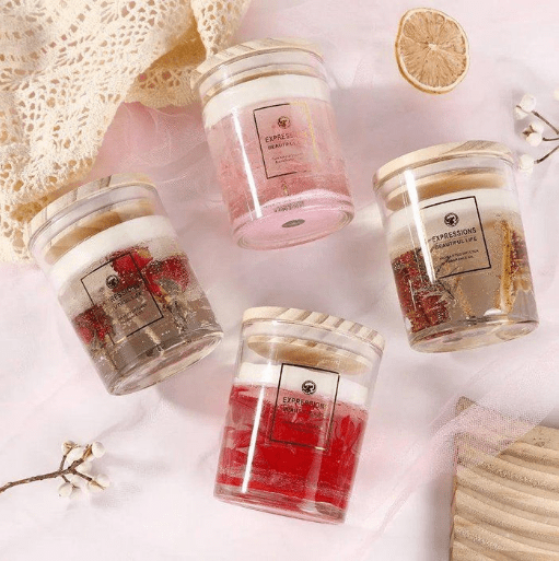 Image de Bougie parfumée en verre fleur séchée - Unbranded