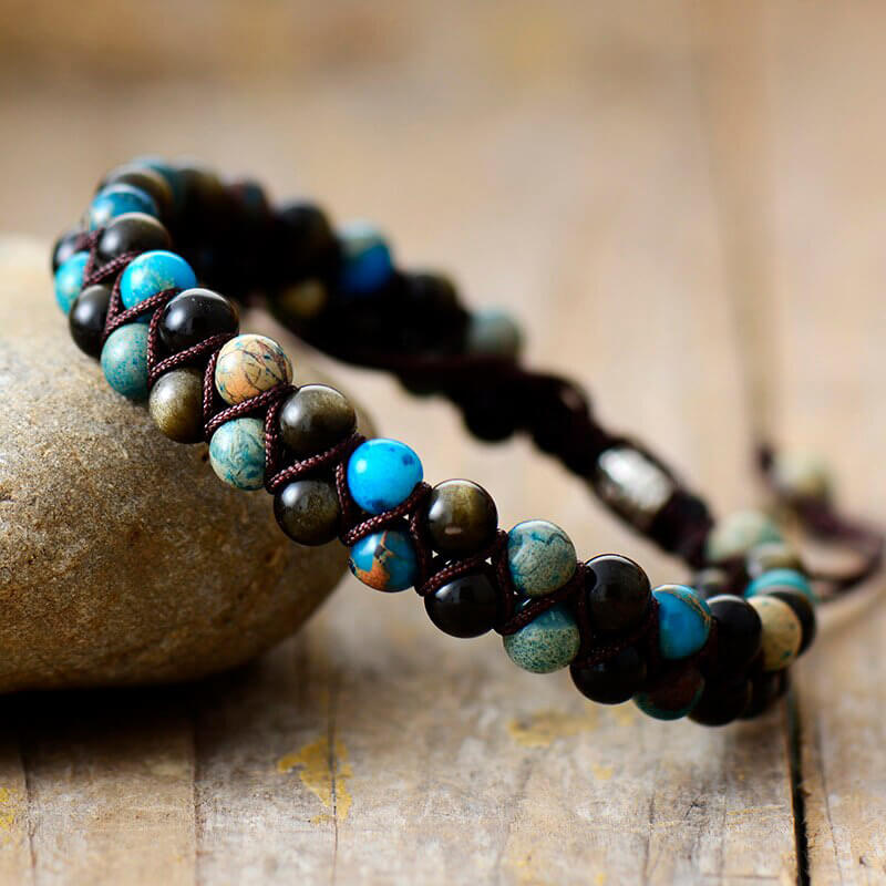 Image de Bracelet Tressé en Jaspe - Unbranded