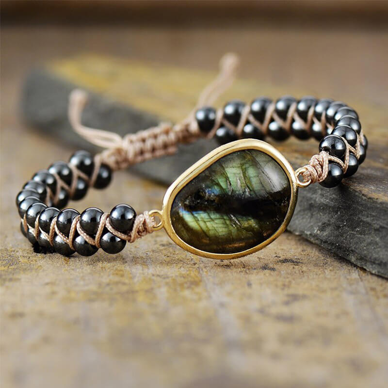 Image de Bracelet Tressé en Labradorite - Unbranded