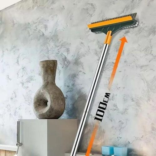 Image de Brosse de nettoyage 2 en 1 à long manche - Brosse pour sol et carrelage - Unbranded