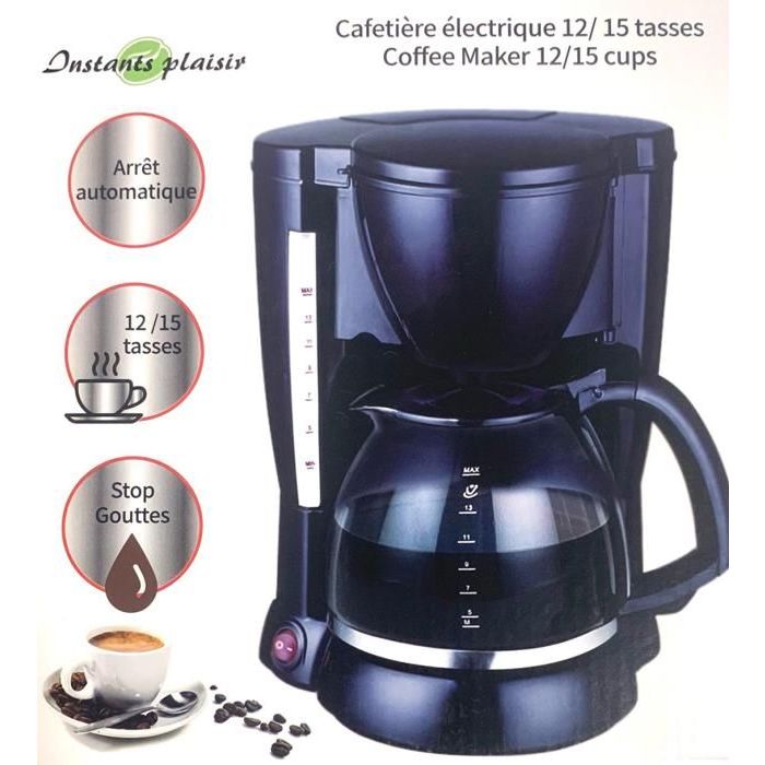 Cafetière Électrique avec Système de Filtre 12/15 tasse