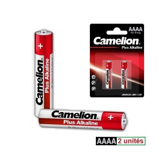 Camelion 2 Piles Alcalines AAAA - Plus Alkaline 4A- LR8, LR61 LR8D425 // Blister 2u