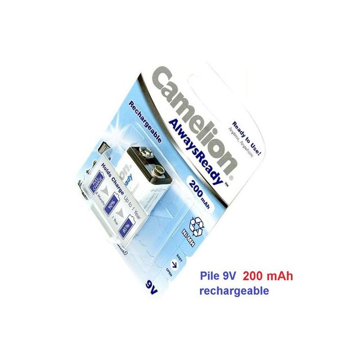 Image de Camelion Pile 9V 200mAh Ni-Mh Rechargeable Blister 1x unite - Unbranded