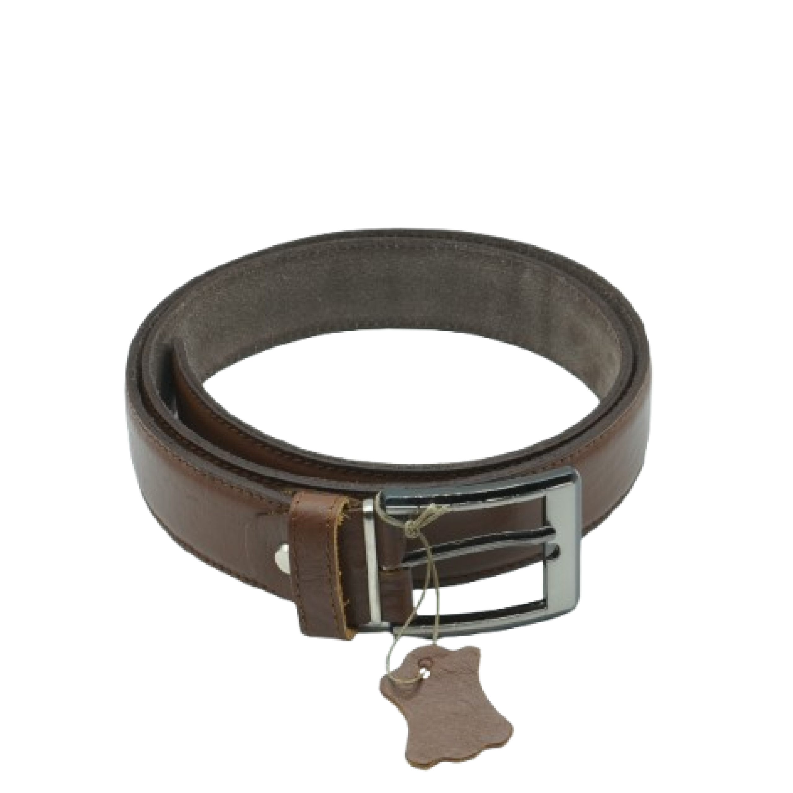 Ceinture classique en cuir Marron pour Homme