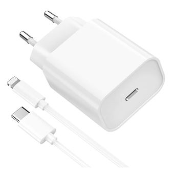 Chargeur Rapide 20W + Cable USB-C Lightning pour iPhone