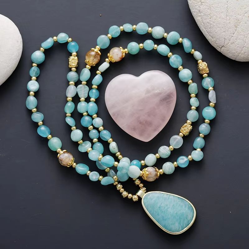 Image de Collier et Pendentif en Amazonite - Unbranded
