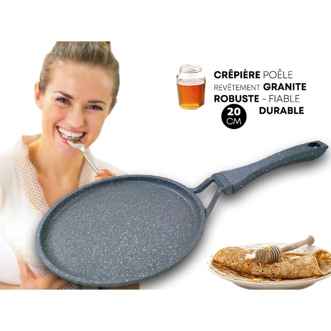 Image de Crêpière Master Chef Poêle à Crêpes et Pancakes 20CM avec Revêtement Granite - Semi-Professionnelle - Unbranded