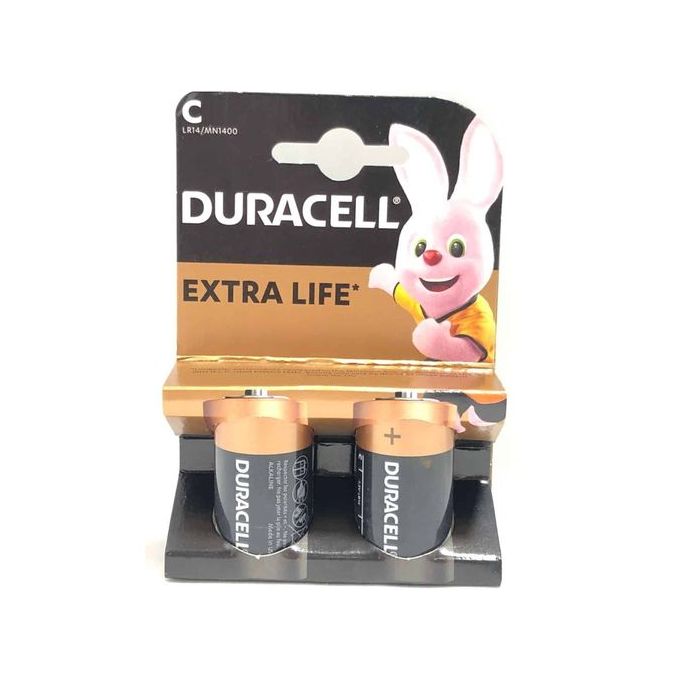 Image de Duracell Extra Life Alkaline 2 Piles Alcalines 1.5v LR14 MN1400 Type C - Unbranded