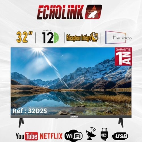 Image de Echolink 32" Smart TV - Android 12 avec Récepteur TNT - Unbranded