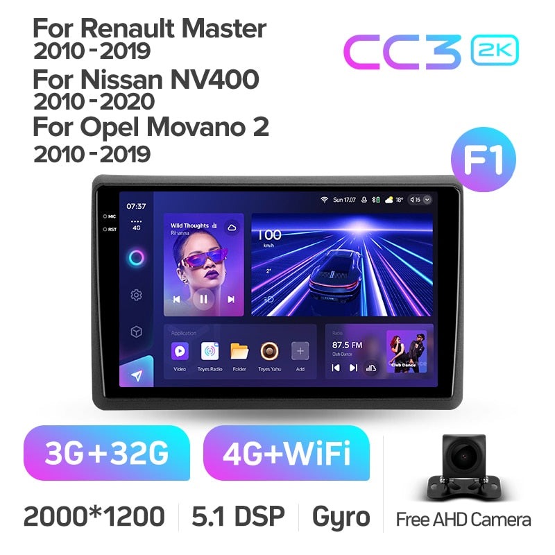 Image de Ecran multimédia pour Renault Master 2010 -2019 ForNissan NV400 2010 - 2020For OpelMovano 2 - Unbranded